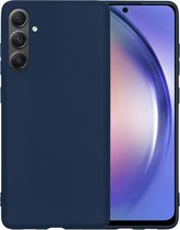Hoesje Geschikt voor Samsung A54 Hoesje Siliconen Case Hoes - Hoes Geschikt voor Samsung Galaxy A54 Hoes Cover Case - Donkerblauw