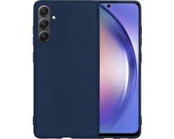 Hoesje - Geschikt voor Samsung Galaxy A54 - Sterk & Shockproof - Siliconen Case - Hoes Cover - Telefoonhoes - Donkerblauw