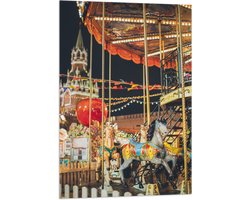 Vlag - Paard van Draaimolen op de Kermis - 60x90 cm Foto op Polyester Vlag