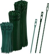 Relaxdays plantenbinders - set van 300 - bindbandjes voor planten - kabelbinders - groen