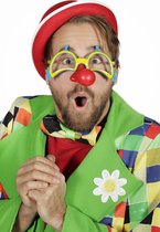 Bril multicolor met rode clownsneus
