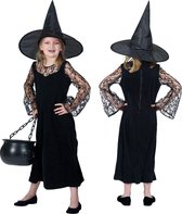 Costume de sorcière et araignée et vaudou et religion noire | Gravilla la sorcière | Fille | Taille 152 | Halloween | Déguisements