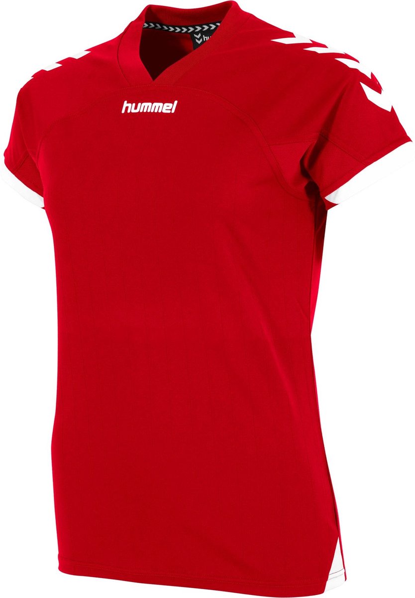 Hummel Fyn Shirt Korte Mouw Dames - Rood / Wit | Maat: XS