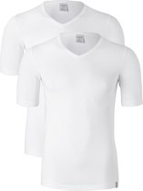 Actie 2-pack: Schiesser 95/5 - T-shirts V-hals - Wit -  Maat L