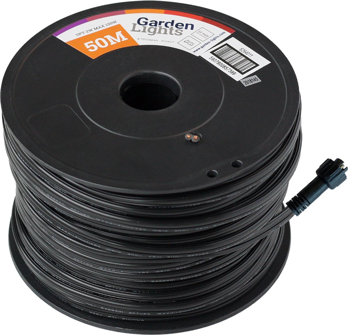 Garden Lights: Hoofdkabel Flex 50 Meter - Zwart