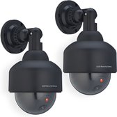 Relaxdays 2x dummy dome camera met led-lampje - nep bewakingscamera binnen & buiten