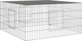 vidaXL - Konijnenkooi - 110x110x55 - cm - gegalvaniseerd - ijzer