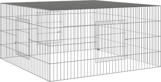 Keddoc Konijnenkooi Olaf - Dierenverblijf - 140x69x47 cm Zwart - Kooi