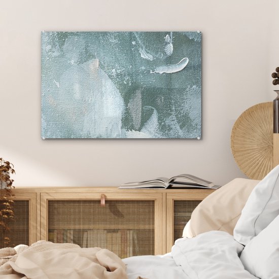 MuchoWow® Glasschilderij 60x40 cm - Schilderij acrylglas - Acrylverf - Abstract - Design - Foto op glas - Schilderijen