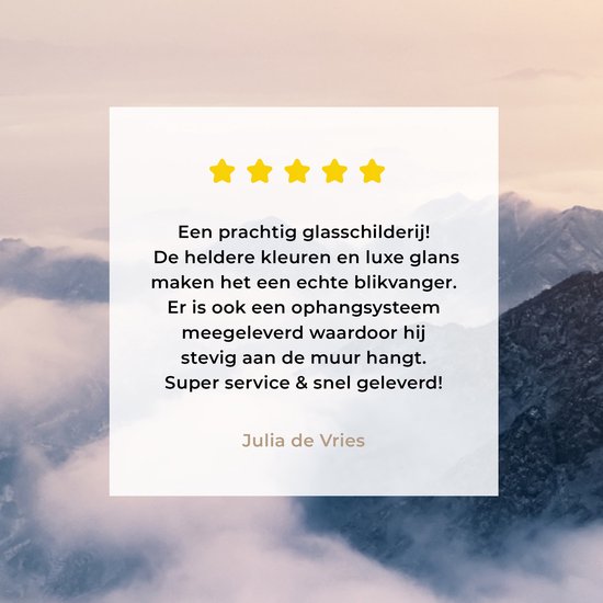 MuchoWow® Peinture sur verre 160x120 cm - Peinture sur verre acrylique - Le brouillard passe sur une chaîne de montagnes - Photo sur verre - Peintures