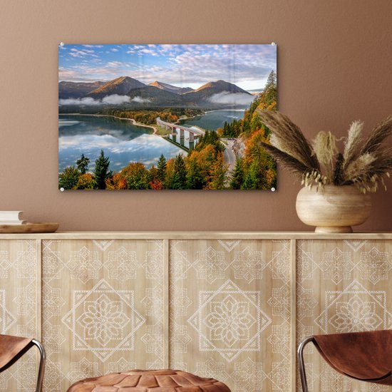 Peinture sur Verre - Alpes - Pont - Forêt - 60x40 cm - Peintures sur Verre Peintures - Photo sur Glas