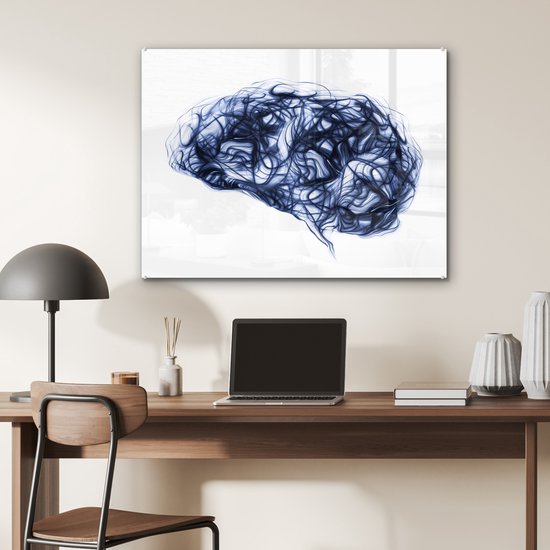 Peinture sur verre MuchoWow® - Vagues pensantes - 80x60 cm - Peintures acrylique - Photo sur Glas