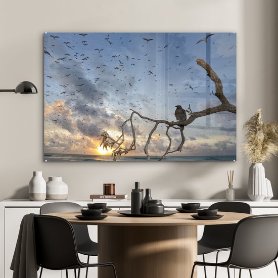 Peinture sur Verre - Vogel sur Branche - 120x80 cm - Peintures sur Verre Peintures - Photo sur Glas