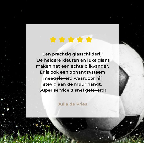 Peinture sur verre - Voetbal dans l'herbe - 120x80 cm - Peintures Plexiglas