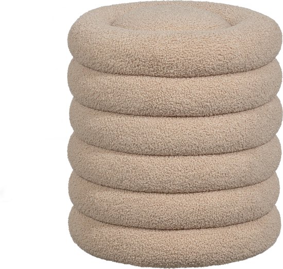 WOOOD Pouf Carly - Polyester - Sable - 48x40x40