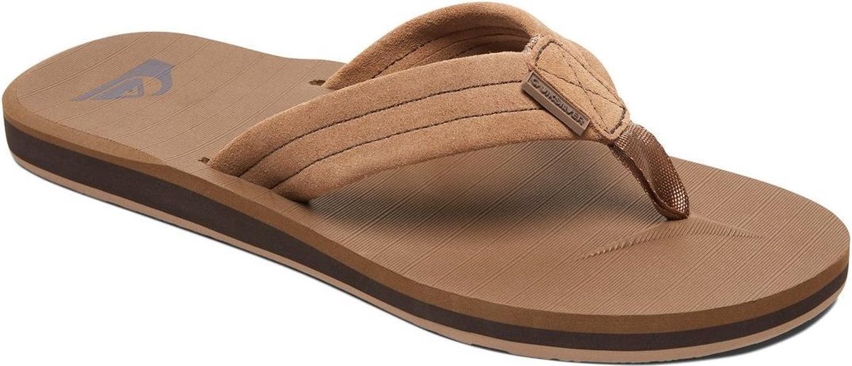 Quiksilver Carver Suede Heren Slippers Tan