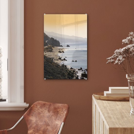 MuchoWow® Peinture sur verre 40x60 cm - Peinture sur verre acrylique - Plage - Grèce - Crète - Photo sur verre - Peintures