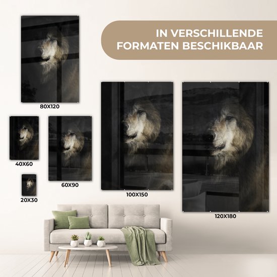 Peinture sur Verre - Loup - Clair - Sombre - 80x120 cm - Peintures sur Verre Peintures - Photo sur Glas