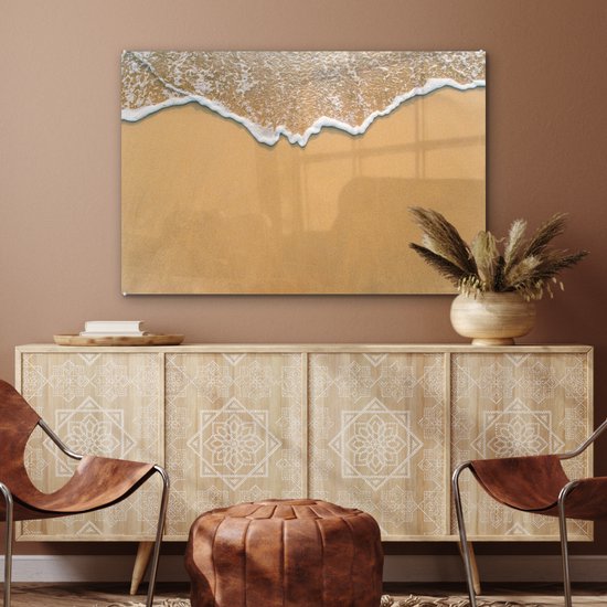 MuchoWow® Peinture sur verre 120x80 cm - Peinture sur verre acrylique - Plage - Été - Mer - Photo sur verre - Peintures