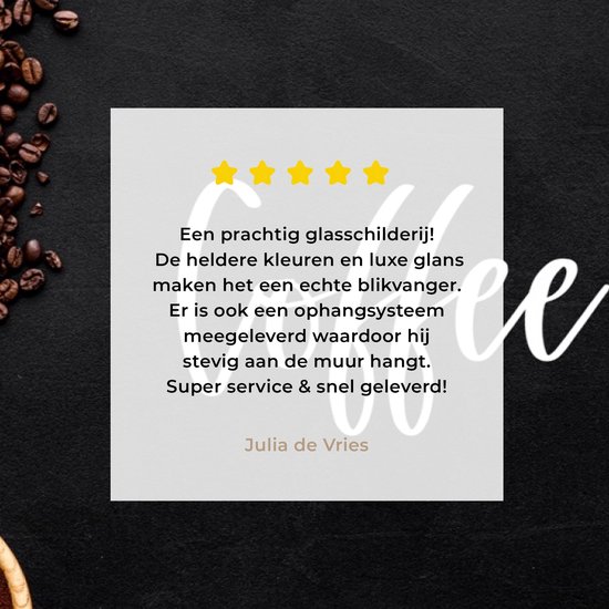 MuchoWow® Peinture sur verre 120x80 cm - Peinture sur verre acrylique - Citations - Dictons - L'heure du Coffee - Café - Photo sur verre - Peintures