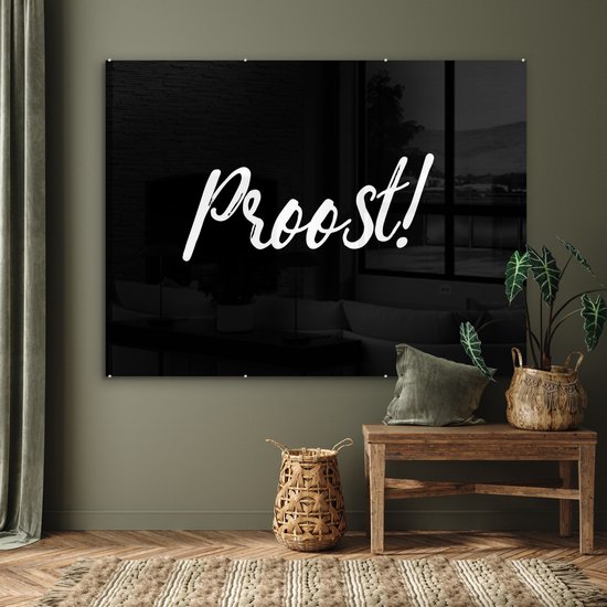 MuchoWow® Peinture sur verre 160x120 cm - Peinture sur verre - Citations - À votre santé ! - Dictons - Boissons - Photo sur verre acrylique - Peintures