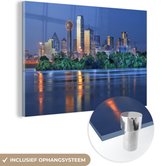 MuchoWow® Glasschilderij 180x120 cm - Schilderij acrylglas - Rivier - Texas - Dallas - Foto op glas - Schilderijen