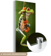 MuchoWow® Peinture sur Verre - Grenouille aux Yeux Rouges dans la Jungle - 60x120 cm - Peintures sur Verre Acrylique - Photo sur Glas