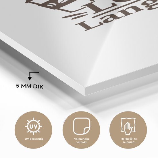 MuchoWow® Peinture sur verre 60x90 cm - Peinture sur verre acrylique - Café - Citation - Amour - Photo sur verre - Peintures