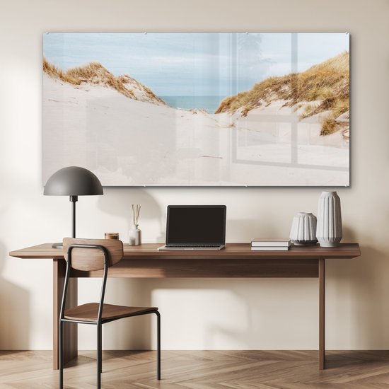 Peinture sur verre - Mer derrière les dunes - 160x80 cm - Peintures sur Verre Peintures - Photo sur Glas
