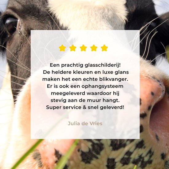 Peinture sur Verre - Vaches - Herbe - Nuages - 20x20 cm - Peintures sur Verre Peintures - Photo sur Glas