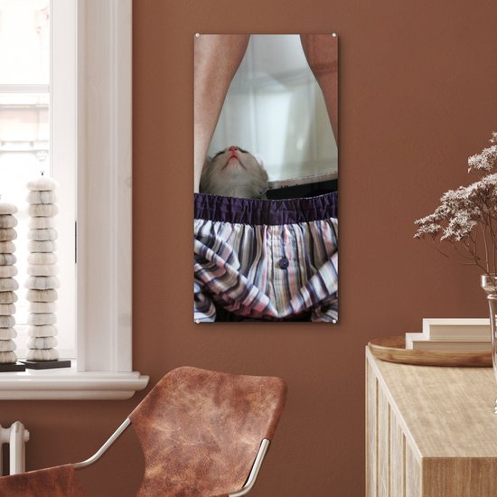 Peinture sur Verre - Chat - Pantalon - Toilettes - 40x80 cm - Peintures sur Verre Peintures - Photo sur Glas
