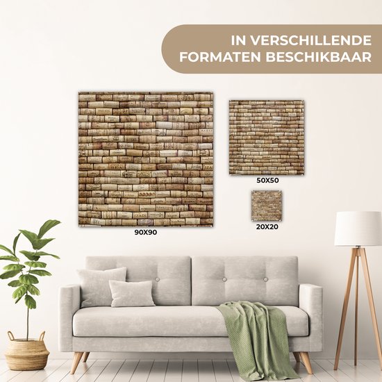 Peinture sur verre MuchoWow® - Bouchons en rangée - 90x90 cm - Peintures sur verre acrylique - Photo sur Glas