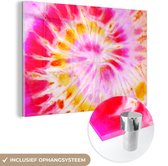 MuchoWow® Peinture sur verre 60x40 cm - Peinture sur verre acrylique - Été - Tie dye - Couleurs - Photo sur verre - Peintures