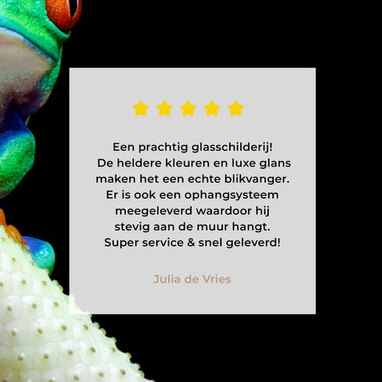 MuchoWow® Peinture sur verre 180x120 cm - Peinture sur verre acrylique - Grenouille - Animaux - Plante - Photo sur verre - Peintures