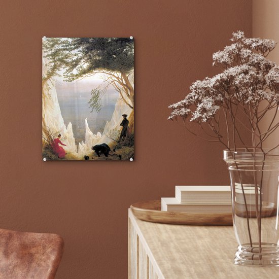MuchoWow® Peinture sur Verre - Falaises de Craie sur Rügen - Peinture de Caspar David Friedrich - 30x40 cm - Peintures sur Verre Acrylique - Photo sur Glas