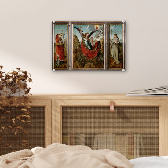 Peinture sur Verre - Retable de St Michel - Peinture de Gérard David - 30x20 cm - Peintures sur Verre Peintures - Photo sur Glas