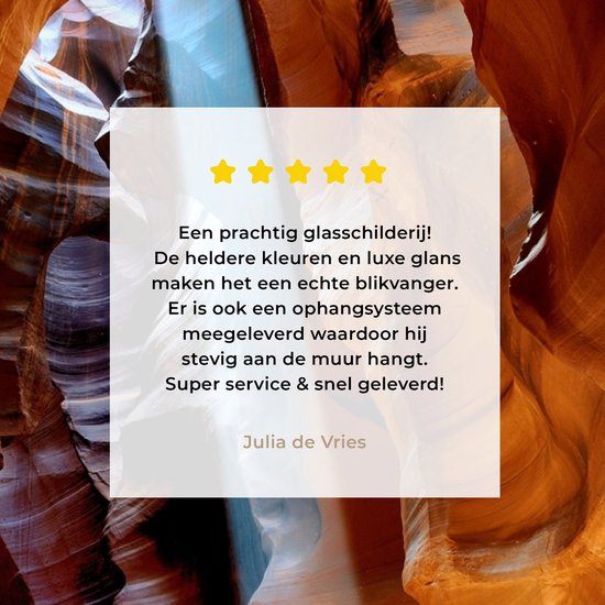 Peinture sur verre - La lumière du soleil à travers les crevasses étroites de l'Antelope Canyon - 80x120 cm - Peintures sur verre acrylique - Photo sur Glas