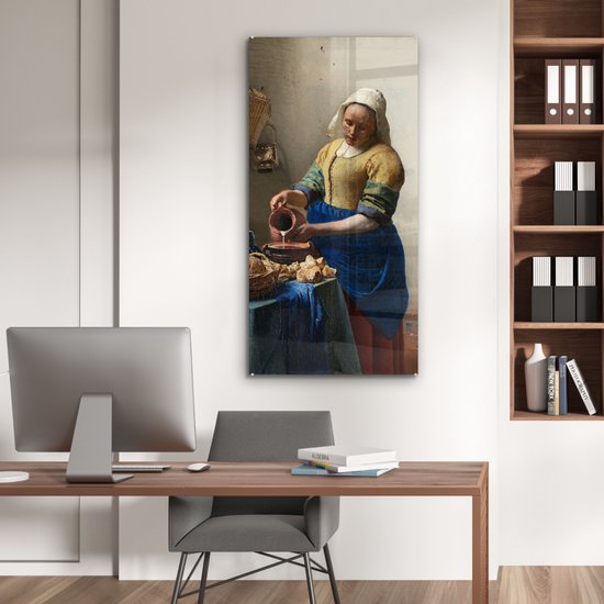 Peinture sur Verre - La Laitière - Johannes Vermeer - 60x120 cm - Peintures sur Verre Peintures - Photo sur Glas