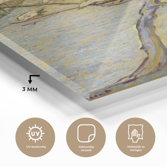 MuchoWow® Peinture sur verre 20x40 cm - Peinture sur verre acrylique - Poirier en fleur - Vincent van Gogh - Photo sur verre - Peintures