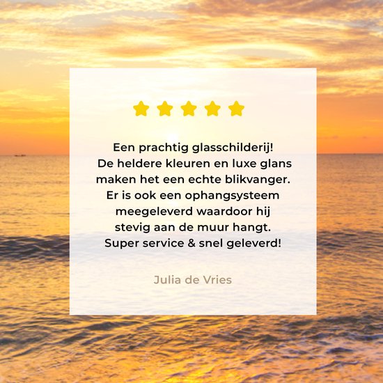 MuchoWow® Peinture sur Verre - Plage - Coucher de Soleil - Mer - 80x40 cm - Peintures sur Verre Acrylique - Photo sur Glas