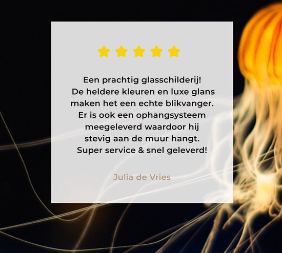 MuchoWow® Peinture sur verre - Méduse - Jaune - Water - 180x120 cm - Peintures sur verre acrylique - Photo sur Glas