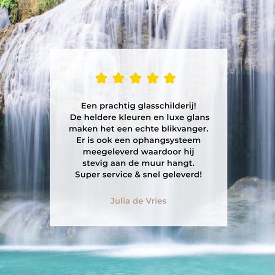 MuchoWow® Peinture sur verre 20x30 cm - Peinture acrylique sur verre - Water - Cascade - Arbres - Photo sur verre - Peintures