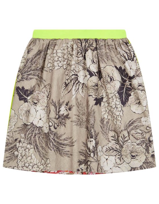 Schiedam skirt 04 reversible AOP Antique flower and Tulppower Grey Melange: 152/12yr