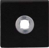 Rozet - Zwart - RVS - GPF - Binnendeur - Rozet GPF8100.02L 50x50x8mm zwart linksdraaiend