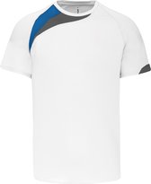 Herensportshirt 'Proact' met korte mouwen White/Royal Blue/Grey - XL