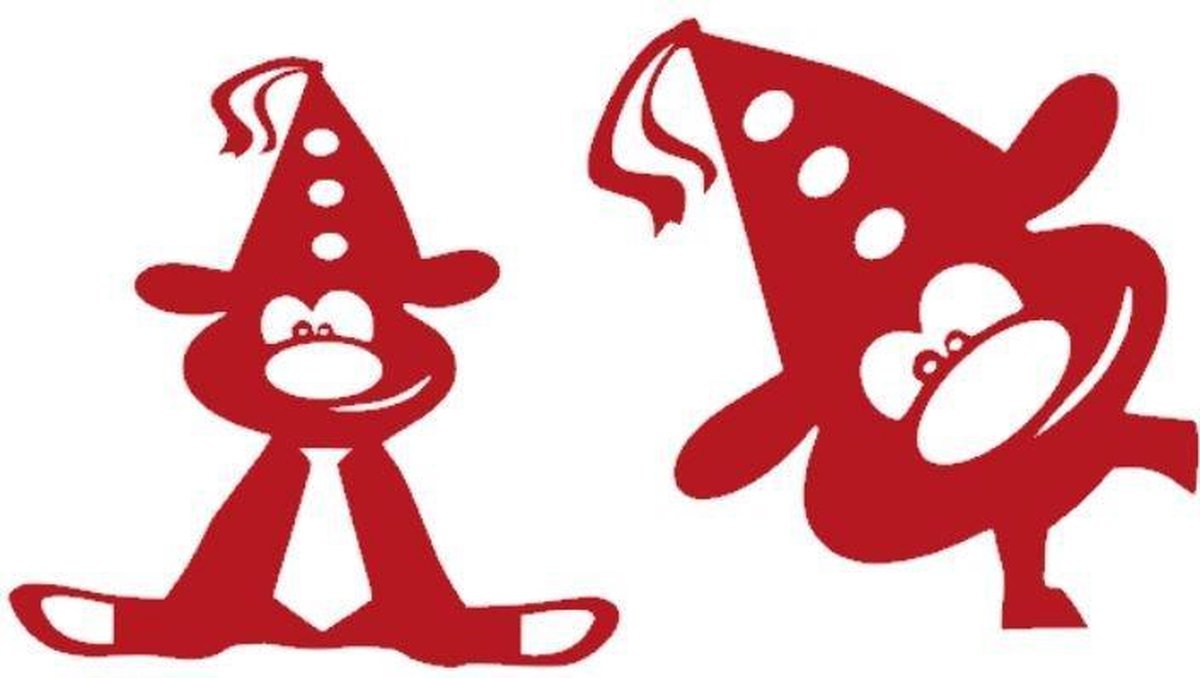 Set raamsticker herbruikbaar 2 x feestbeest Rood Carnaval | Rosami
