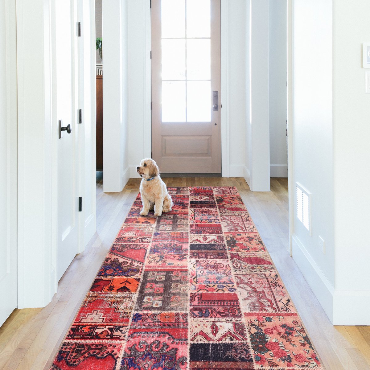 NETLINE HOME - Vloerkleed | Wasbaar Vloerkleed | Patchwork Vloerkleed | Antislip | Wasbaar Tapijt voor Keuken, Slaapkamer, Hal, Woonkamer | Vloerkleed Oosters Design Tapijt | Laagpolig(80X300)