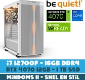 BM be quiet! Game PC - i7 12700F - RTX 4070 - 1TB M2.0 SSD - 32 GB DDR4 - Wit