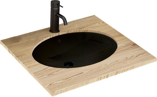 REA Nel Vasque sous plan - Vasque - 47,5 x 39 x 20 cm - Noir Zwart