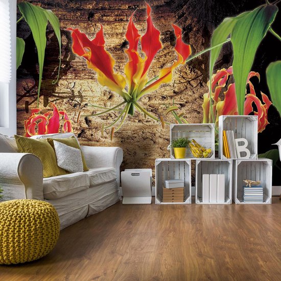 Papier peint Fleurs Floral | XXXL - 416 cm x 254 cm | Polaire 130g / m2